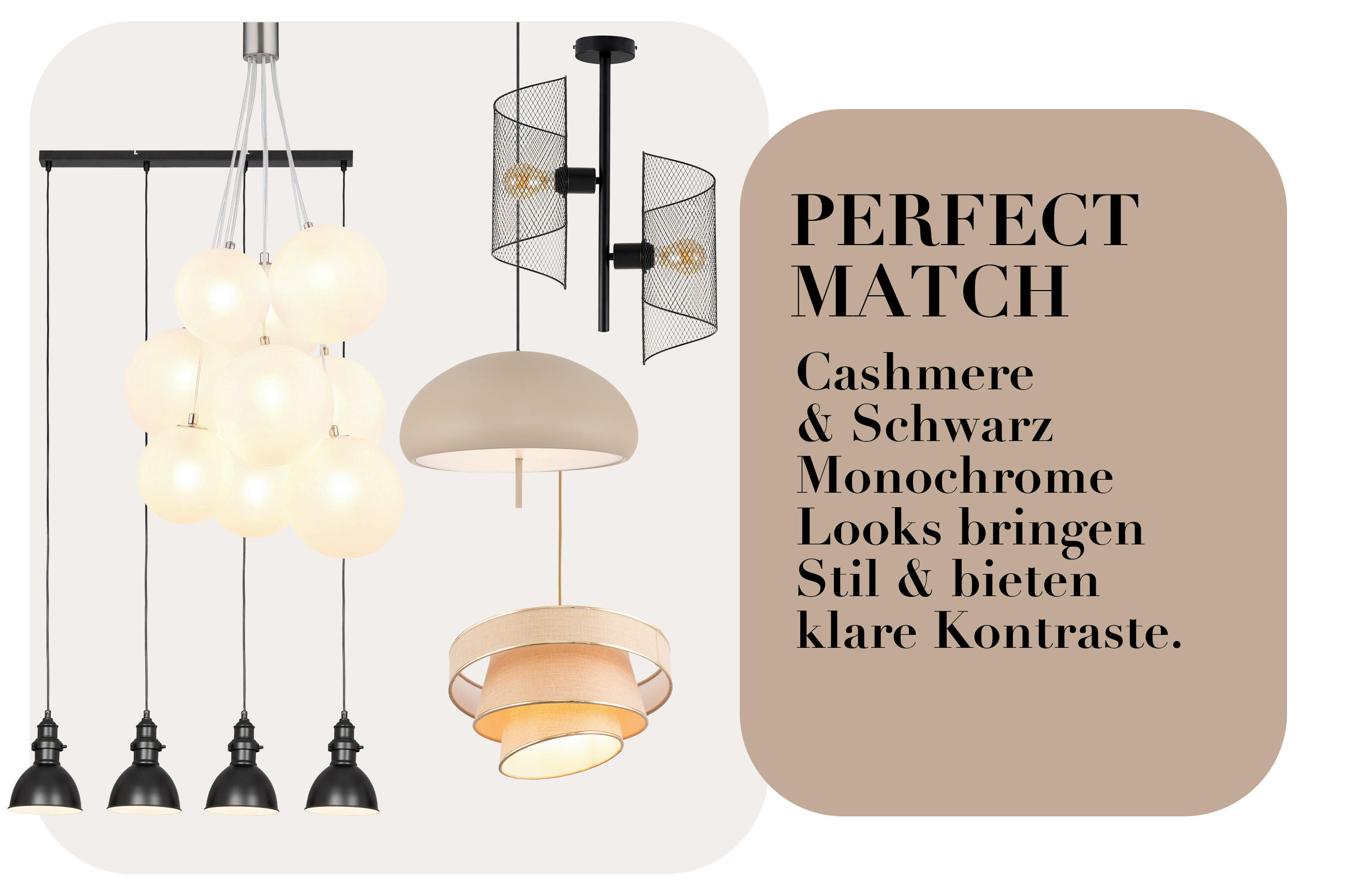 Perfect Match - Cashmere & Schwarz. Monochrome Looks bringen Stil & bieten klare Kontraste.