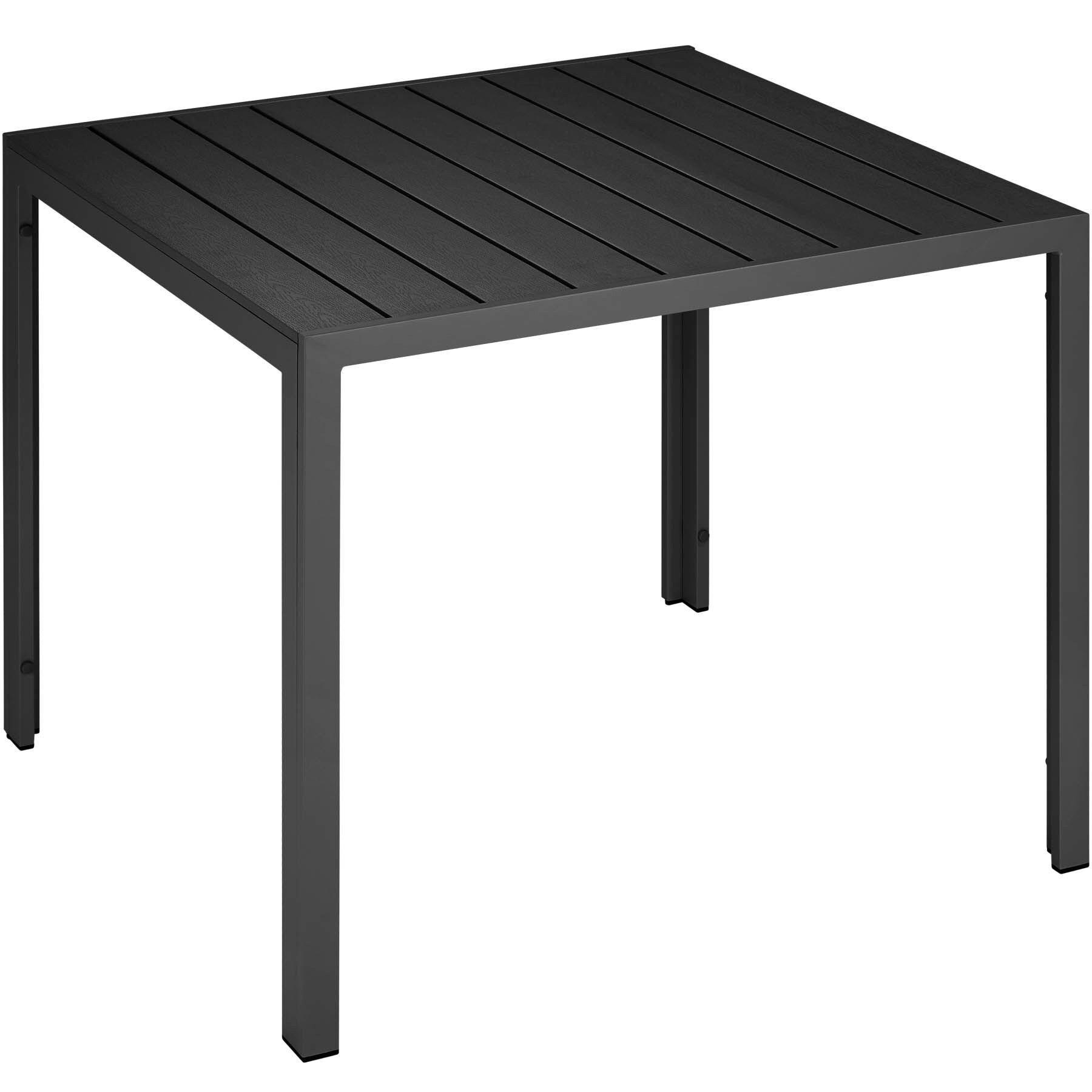 GARTENTISCH aus Aluminium Maren, 90 x 90 x 74,5 cm, schwarz - Schwarz, Metall (90/90/74.5cm) - tectake
