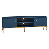 LOWBOARD Marine dunkelblau / gold 160 / 40 / 54cm - Blau/Dunkelblau, Holz/Holzwerkstoff (160/54/40cm) - Feldmann-Wohnen