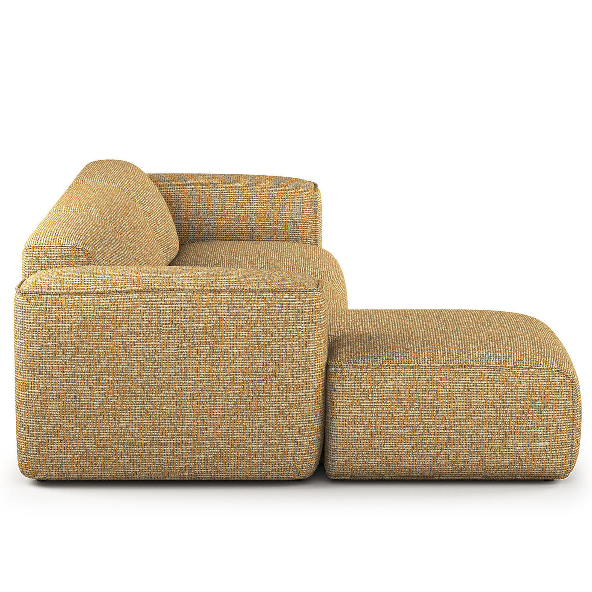 3-SITZER ECKSOFA mit Longchair - Schwarz/Honig, Kunststoff/Textil (284/173cm) - home24