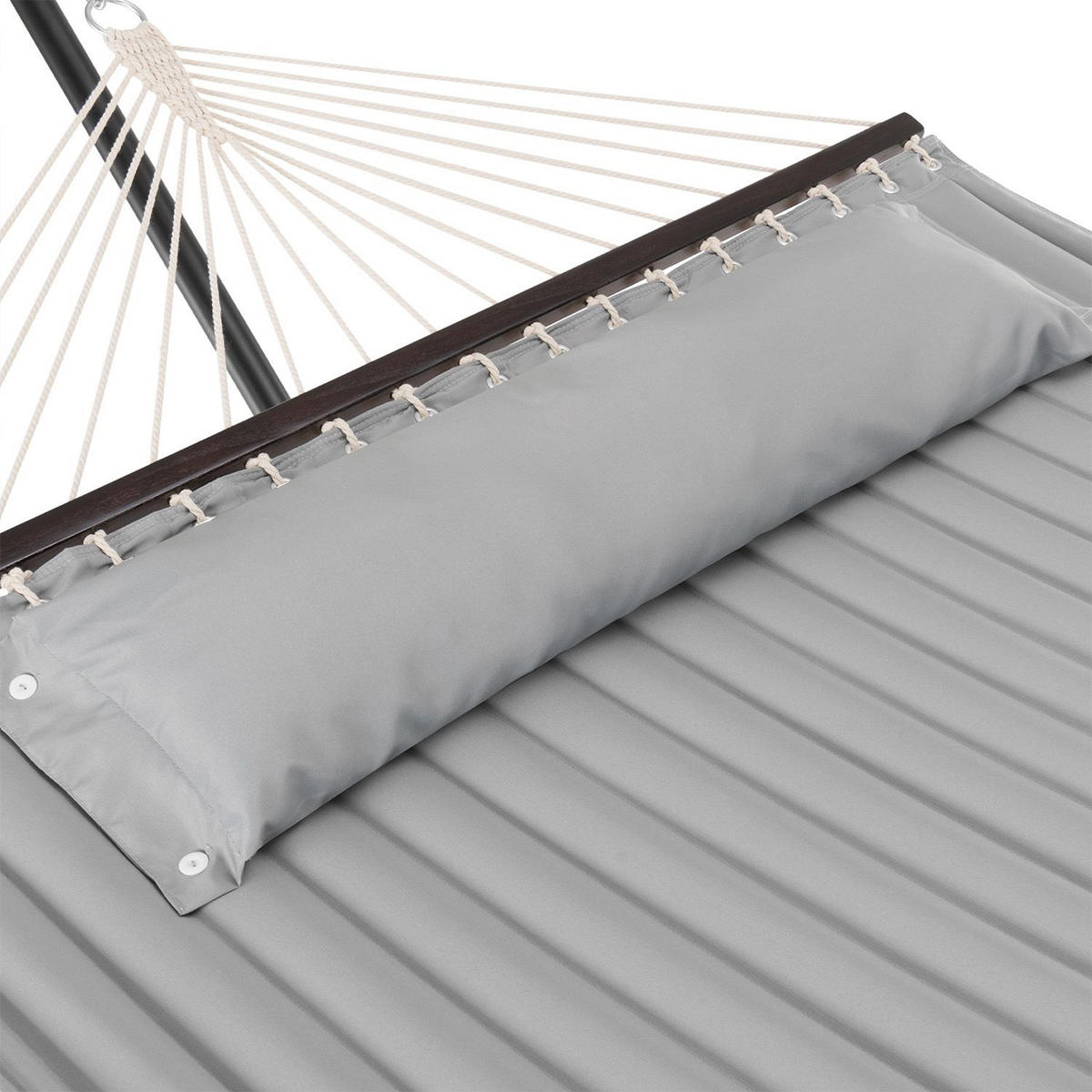 HÄNGEMATTE Cata hellgrau 360x120x115 cm inkl. Kissen - Hellgrau, Textil/Metall (140/115/360cm) - Juskys