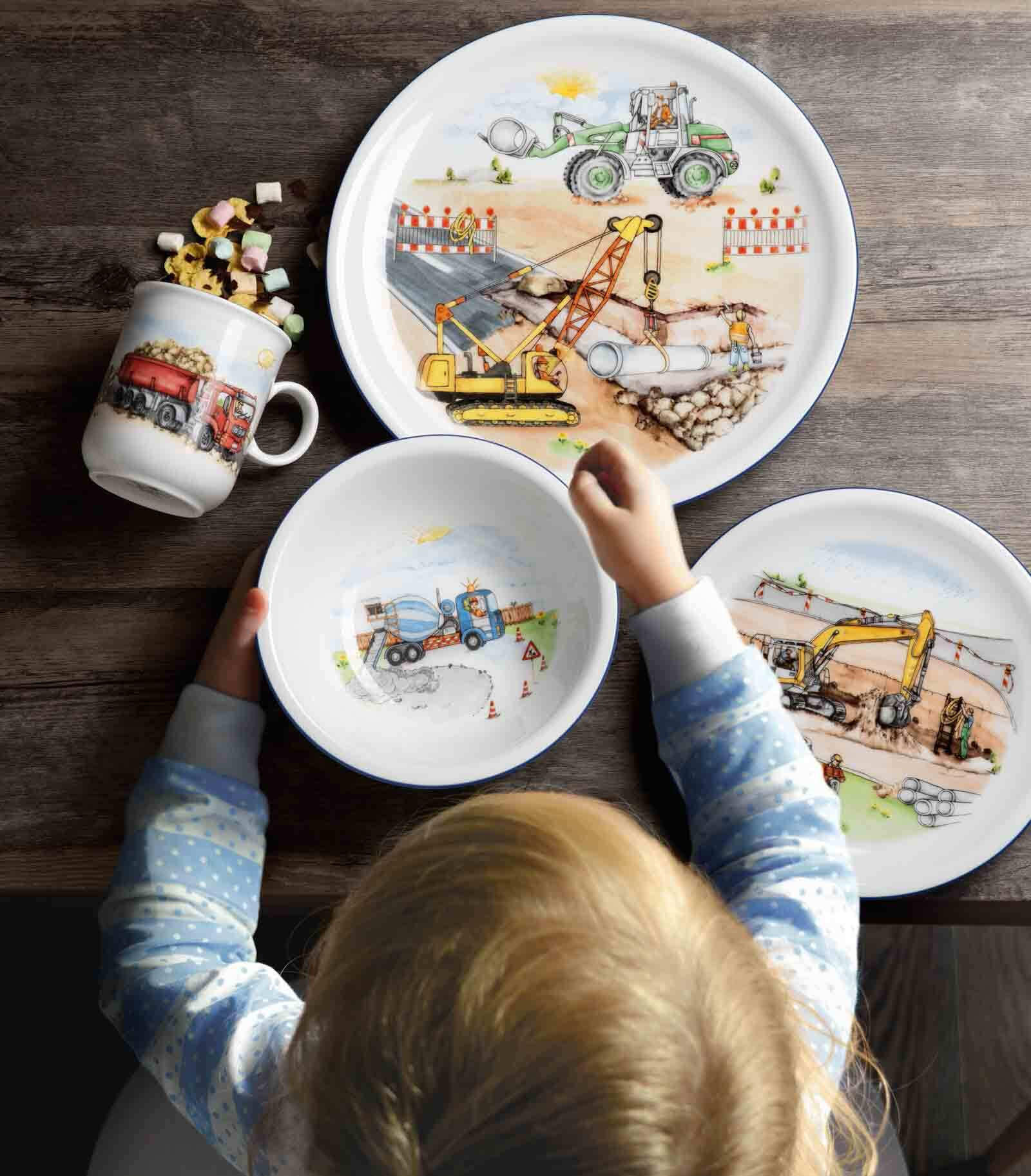 KINDERGESCHIRR SET Compact Auf der Baustelle bunt 5er Set - Multicolor, Keramik (1/1/1cm) - Seltmann Weiden