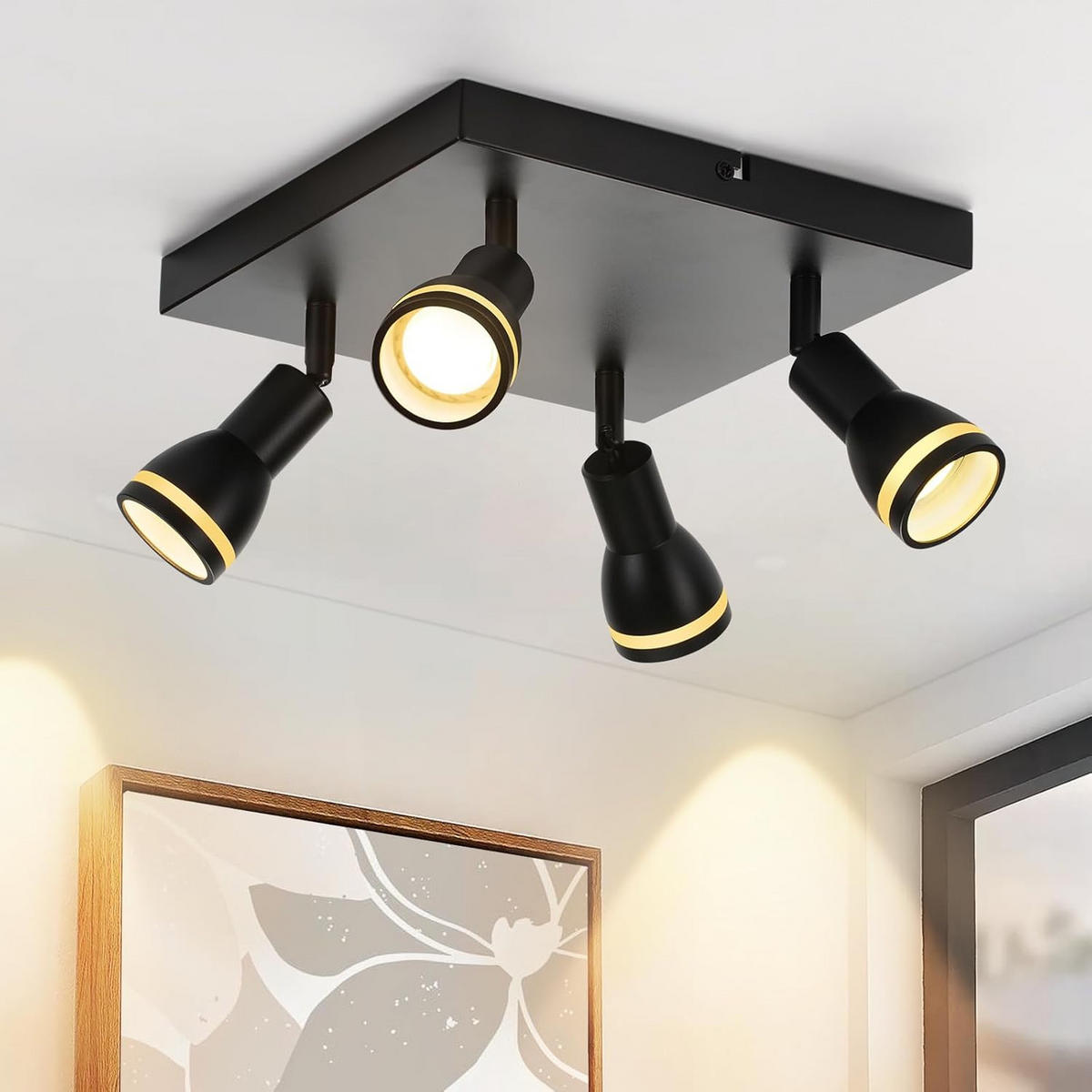 STRAHLER Freundlichkeit 4-flammig 20/20/15.7 cm - Schwarz, Metall (20/20/15.7cm) - ZMH