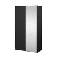 SCHIEBETÜRENSCHRANK, Como, Schwarz, Holzwerkstoff, 119 x 67 x 221 cm - Schwarz, Holzwerkstoff (119/221/67cm) - ebuy24