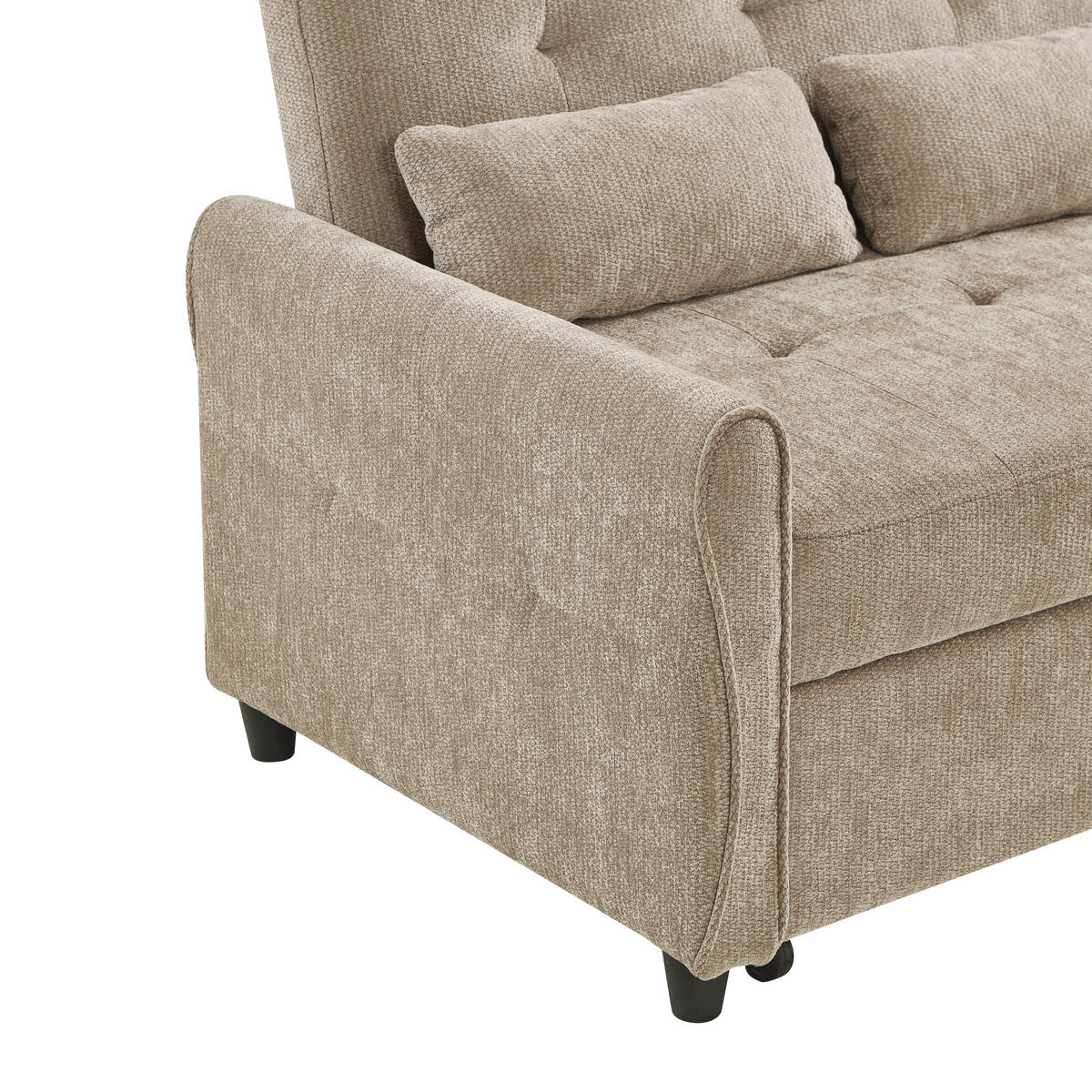 SCHLAFSOFA 3-Sitzer 3-in-1 ausziehbar Chenille, DE-42933, Braun - Braun, Metall (176/83/148cm) - ComfortXL