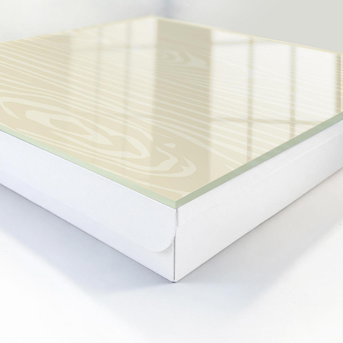 SCHLÜSSELBOX Weiß 30x30 cm – Türöffnung nach rechts - Holzkonstruktion - Beige, Metall (30/30/5cm) - TULUP