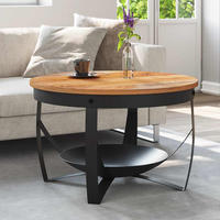 COUCHTISCH Ø68x43 cm Massivholz Akazie - Braun, Holz (68/68/43cm) - furnicato