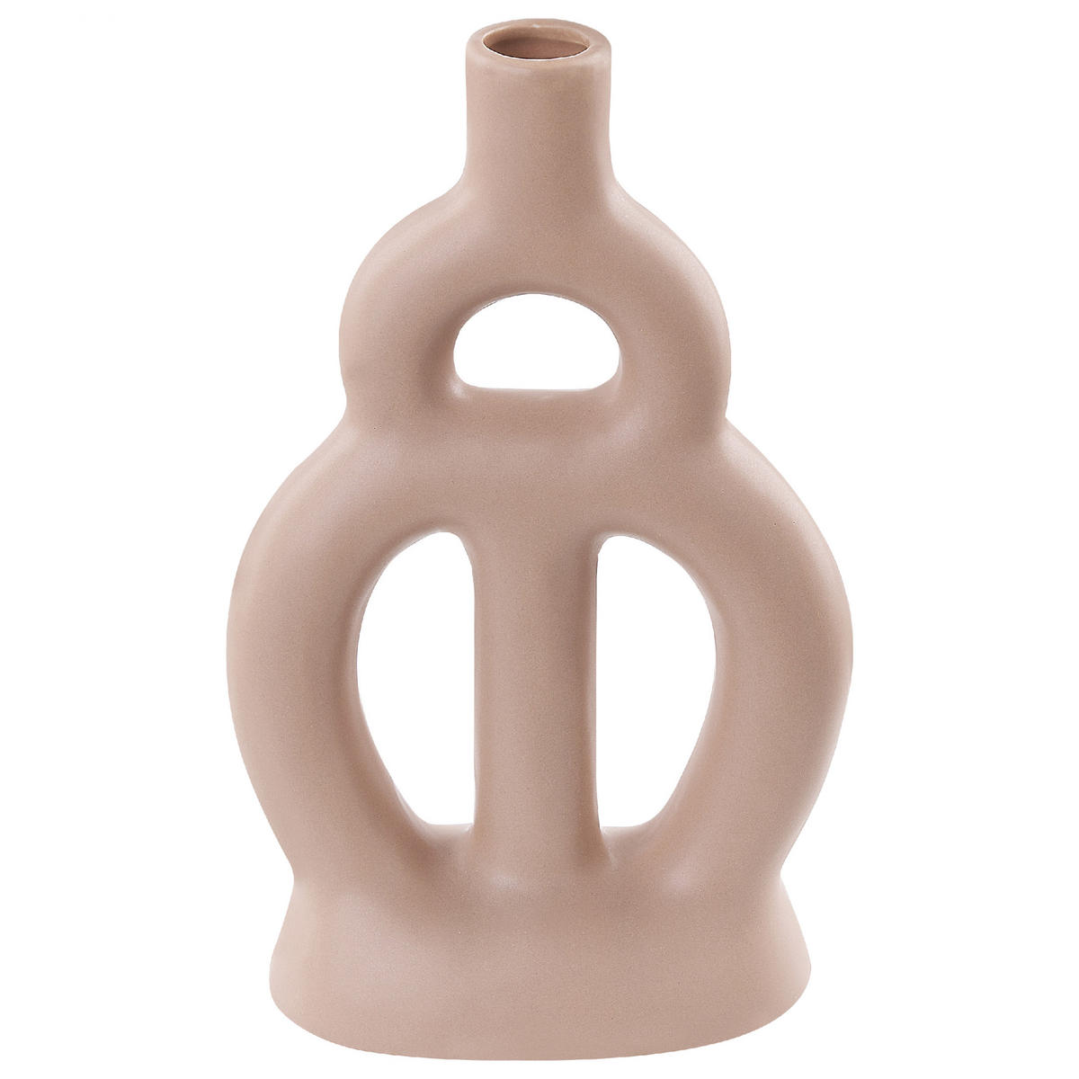 BLUMENVASE Porzellan beige Kozani - Beige, Keramik (28cm) - Beliani