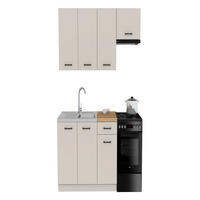 KÜCHENZEILE 170 cm mit Arbeitsplatte - SIMPLY Z1 - in Kaschmir Matt / Weiß - Kaschmir/Schwarz, Holz/Holzwerkstoff (170/212/53cm)