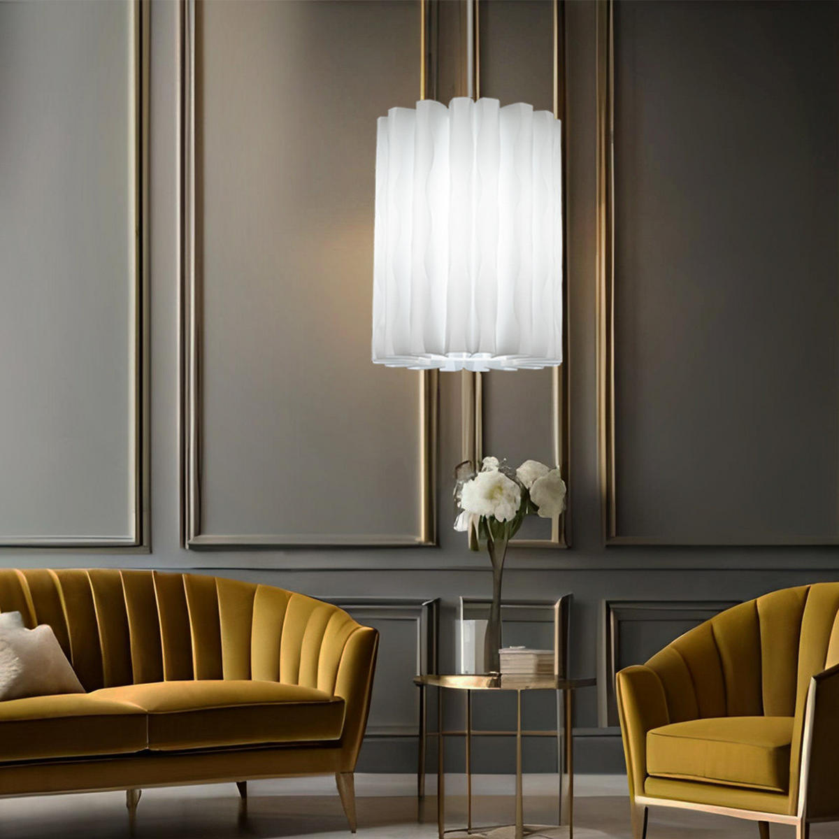 LED HÄNGELEUCHTE Elena Weiß - Weiß, Kunststoff (27/27/135cm)