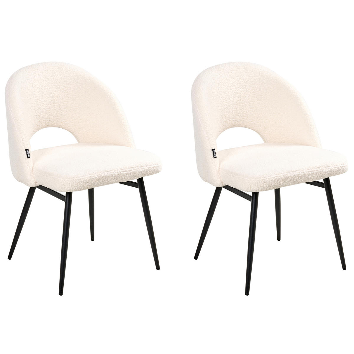 ÉTKEZŐSZÉK 2 darabos Szett Poliészter Fehér Onaga - fehér, textil/fém (52/77/56cm) - Beliani