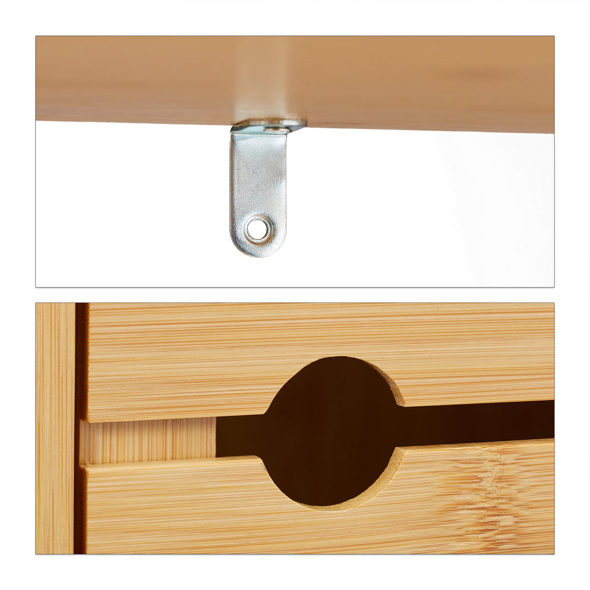 BADREGAL Bambus - Hellbraun, Holz/Holzwerkstoff (35/62.5/29cm) - Relaxdays