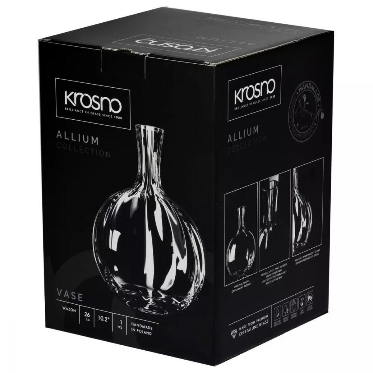 BLUMENVASE, 26 26 CM HOCH, HANDGEMACHT - Transparent, Glas (19.5/26cm) - Krosno Glass