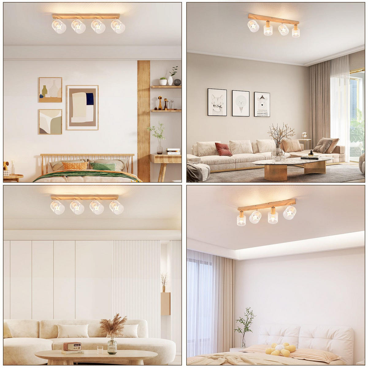 STRAHLER Gisela 4-flammig 60/10/14 cm - Weiß, Metall (60/10/14cm) - Nettlife