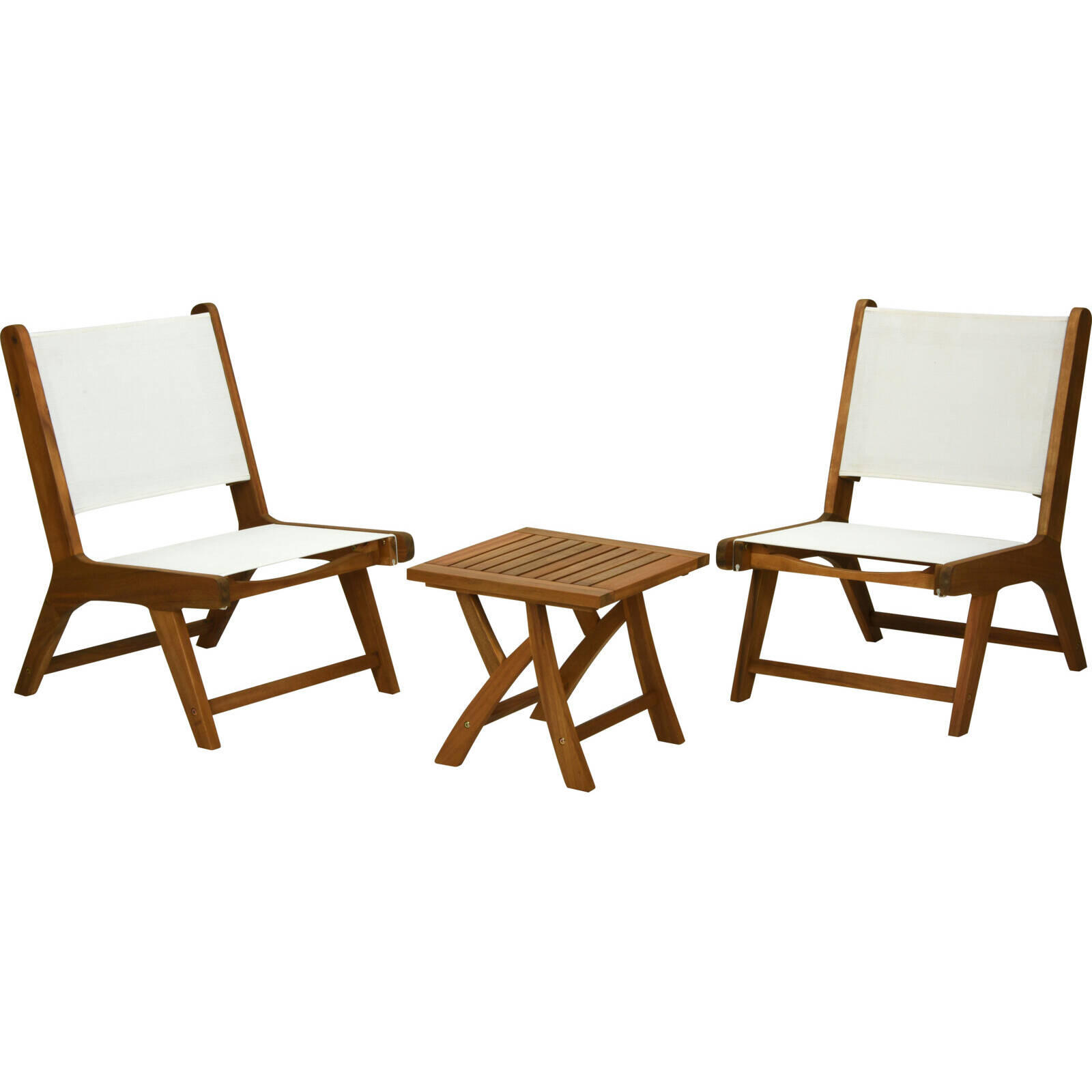 GARTENMÖBELSET - Weiß, Holz