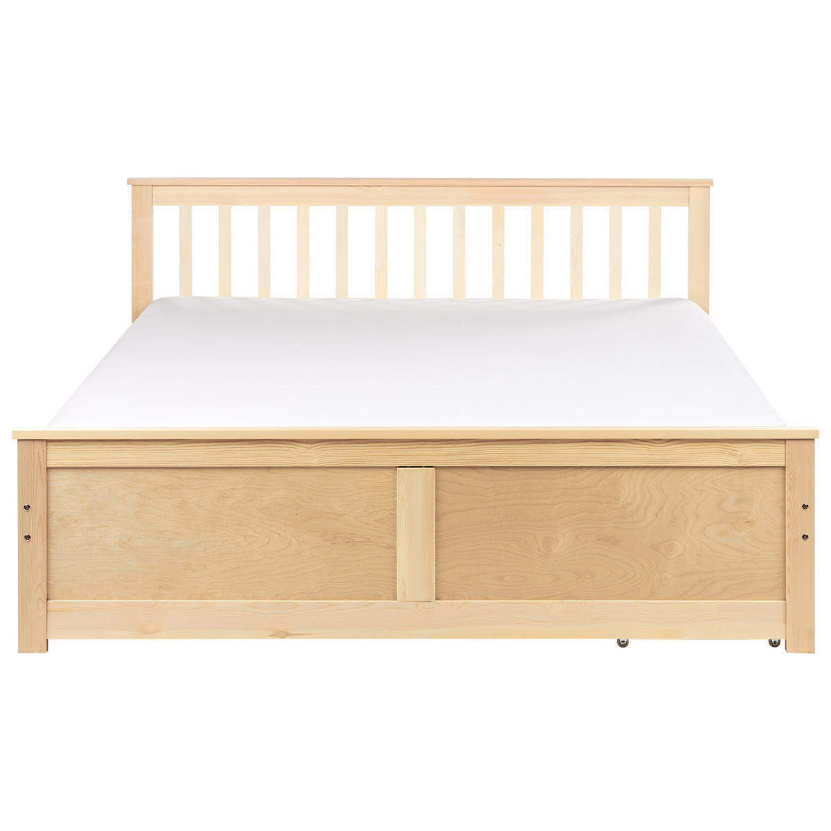 BETT mit Schubladen 160x200 cm Heller Holzfarbton Olendon - Hellbraun, Holz (160/200cm) - Beliani