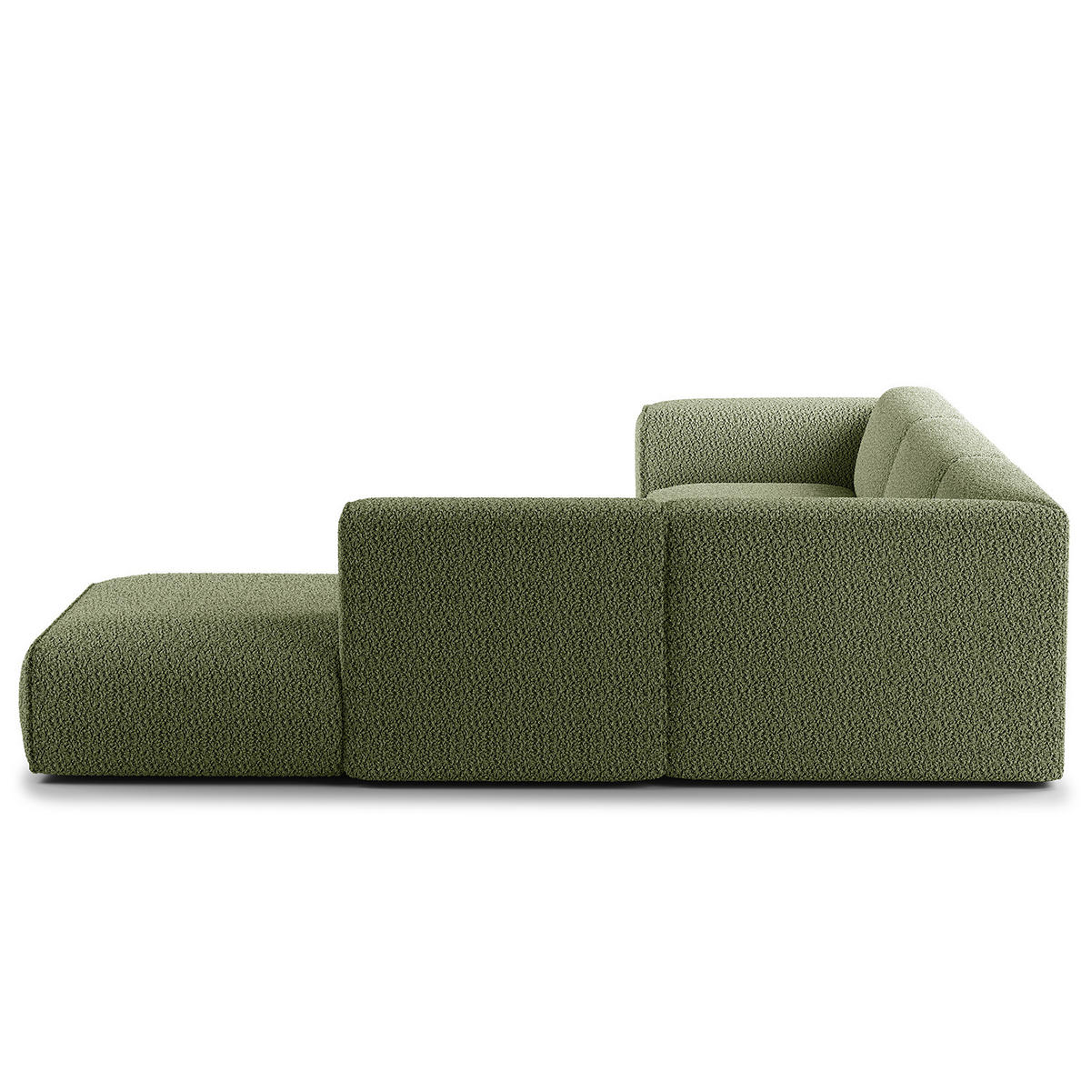 3-SITZER ECKSOFA mit Recamiere - Schwarz/Grün, Kunststoff/Textil (295/231cm) - home24