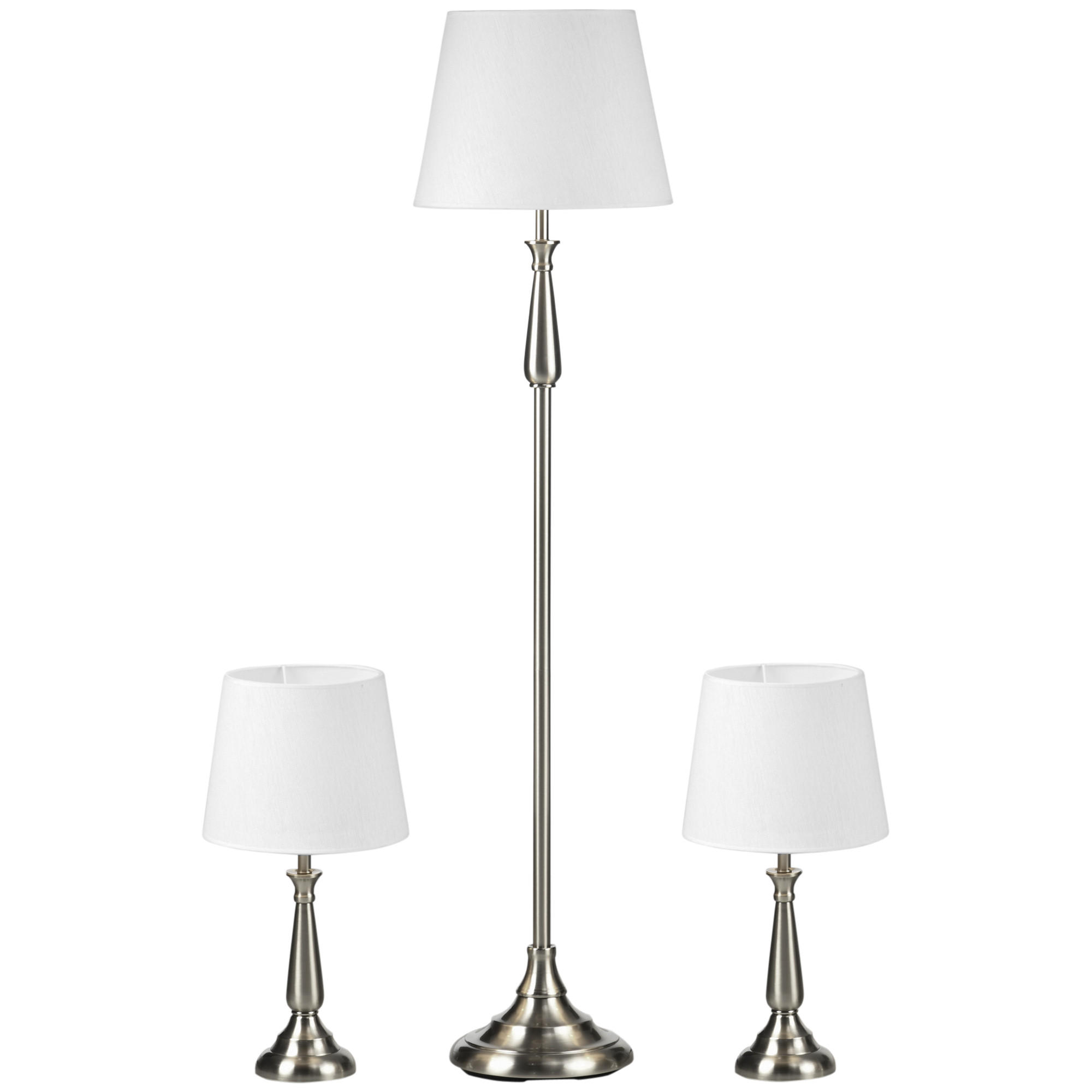 TISCHLAMPE Set, 3-tlg. Lampenset, Creme - Creme, Metall (35.5/35.5/146cm) - HOMCOM