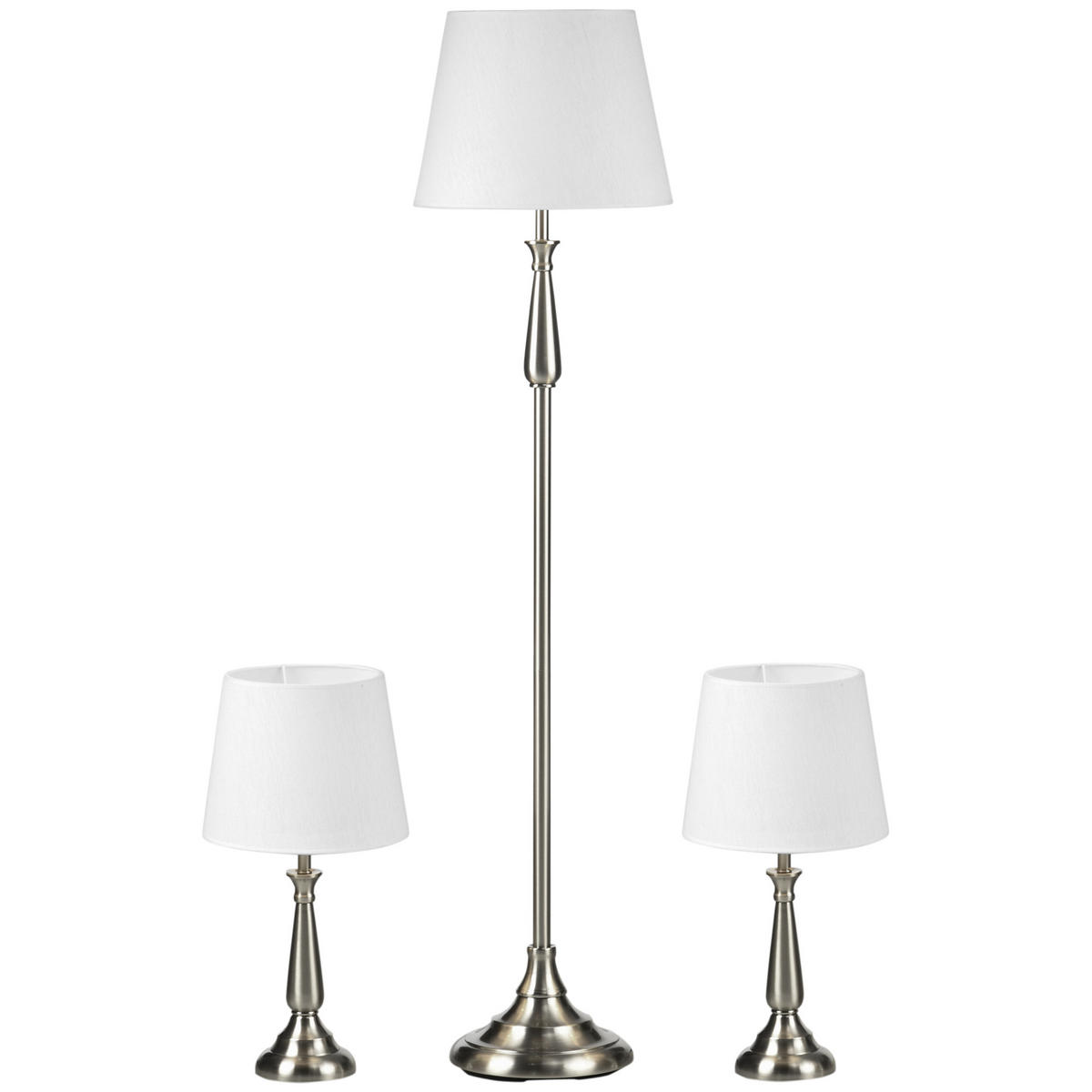 TISCHLAMPE Set, 3-tlg. Lampenset, Creme - Creme, Metall (35.5/35.5/146cm) - HOMCOM