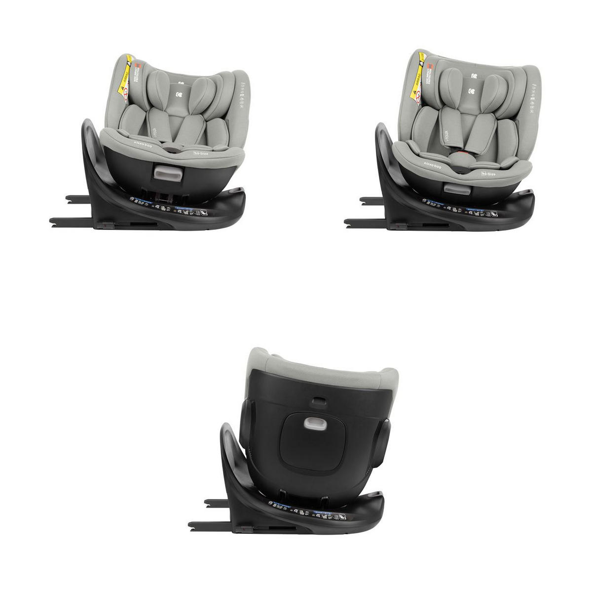 KINDERSITZ i-Tour i-Size hellgrau (40-150 cm) Gruppe 0+/1/2/3, Isofix, drehbar - Hellgrau/Grau, Kunststoff (44/56/50cm) - Kikka boo