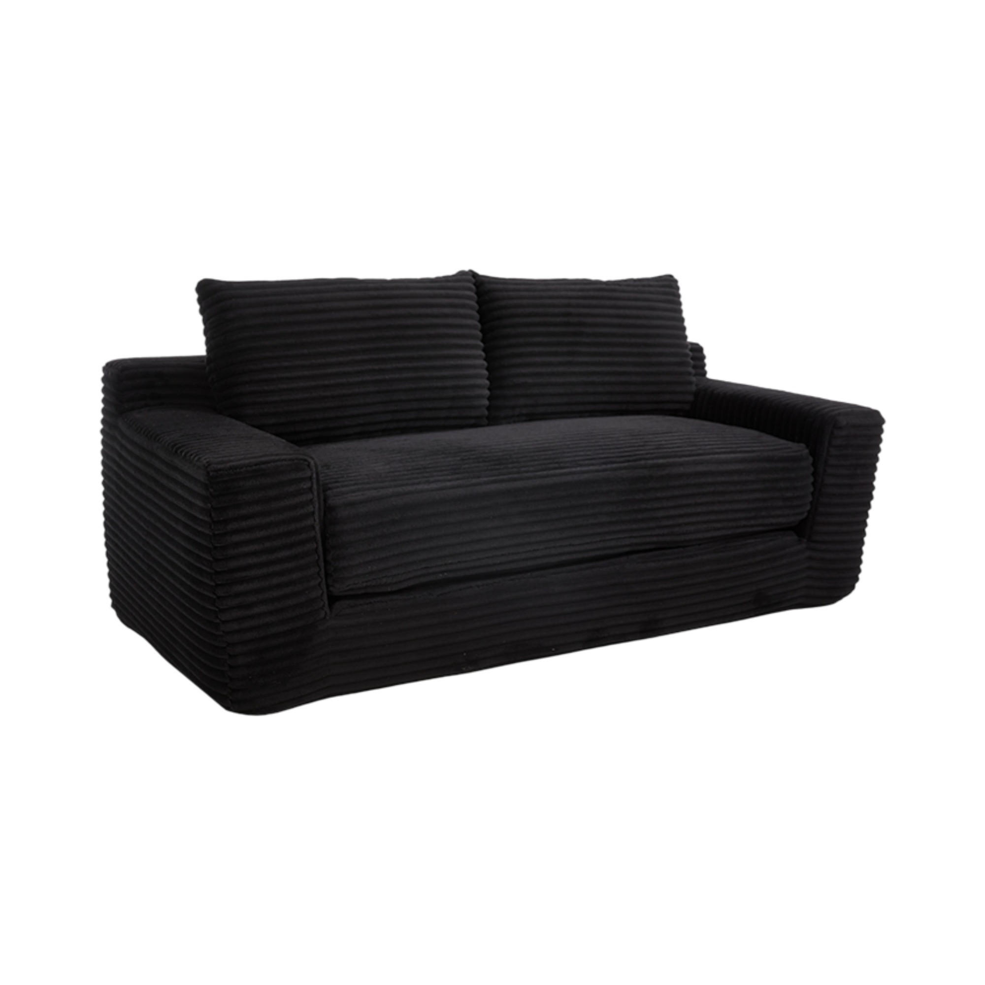 SCHLAFSOFA 2-in-1 ausklappbar Cord Schwarz - Schwarz, Holzwerkstoff (85/62/180cm) - Meubliv