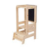 LERNTURM mit Tafel für Kinder, Natur Holz - Naturfarben, Holz (39/90/90cm) - MeowBaby