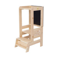 LERNTURM mit Tafel für Kinder, Natur Holz - Naturfarben, Holz (39/90/90cm) - MeowBaby