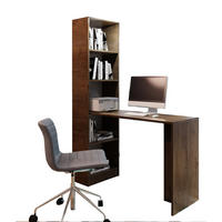 SCHREIBTISCH B-1 mit Regal dunkle Esche - Eschefarben, Holzwerkstoff (50/125/183cm) - Kier Furniture