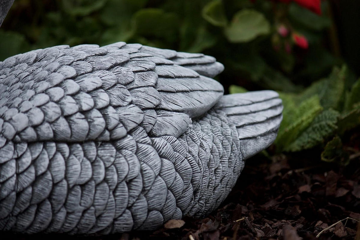 STEINFIGUR natürliche Ente, massiver Steinguss, Frostfest - Grau, Stein (29/20/16cm) - stoneandstyle