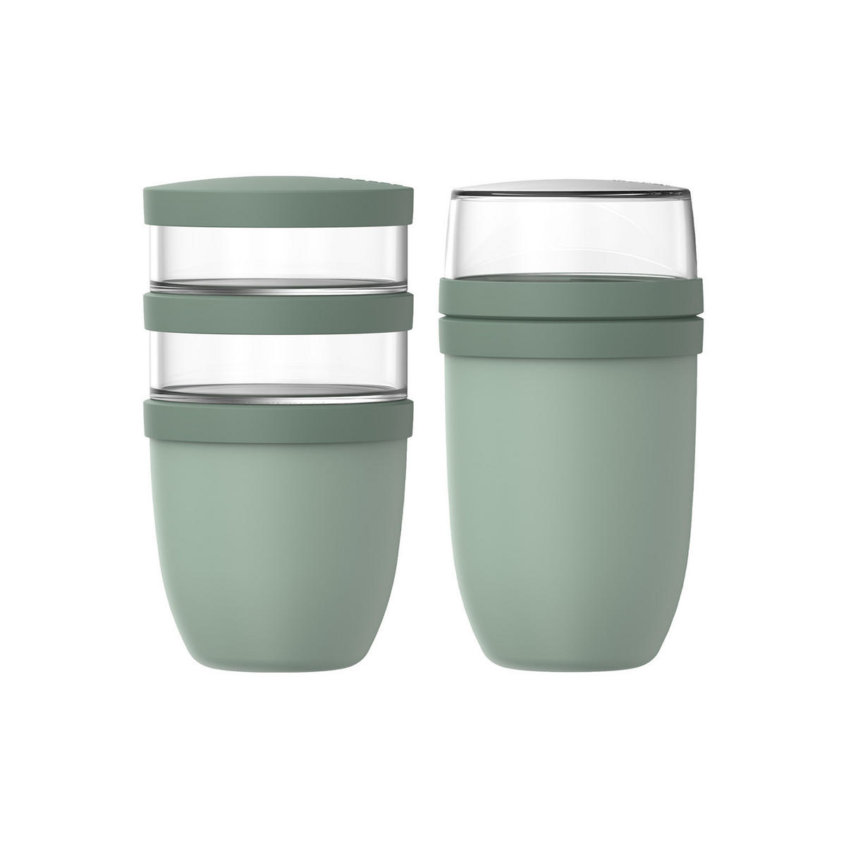 LUNCHPOT-SET XL Ellipse Nordic Sage 900 ml + 1050 ml 2er Set - Mintgrün, Kunststoff (10.7/20/10.7cm) - Mepal