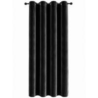 VORHANG Ösen Samt 140/245 cm Schwarz - Schwarz, Textil (140/245/245cm) - TiborTex