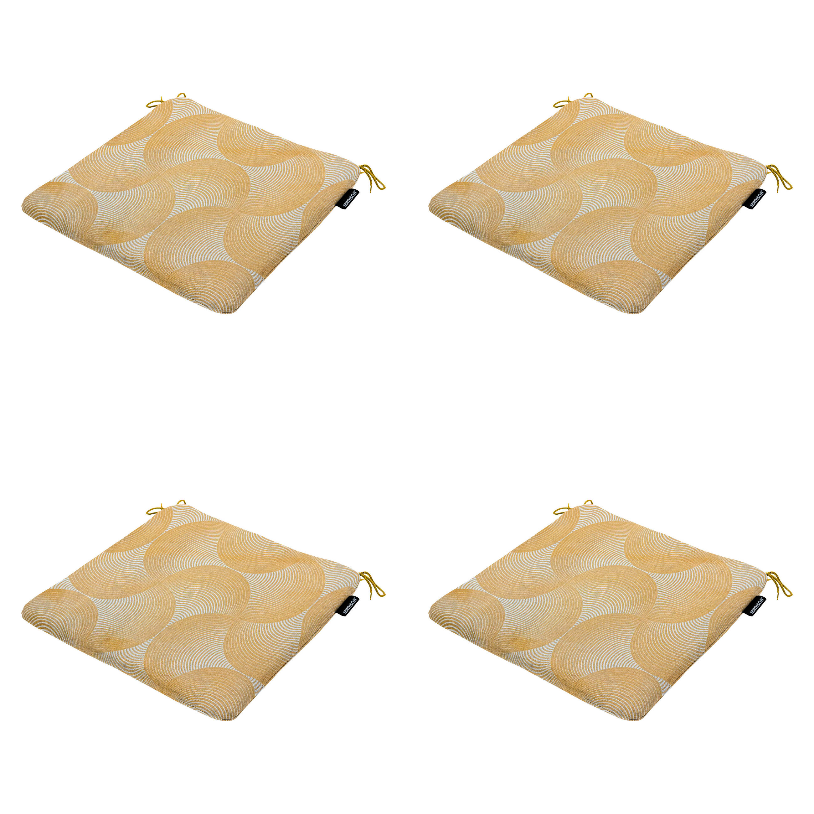 SITZKISSEN Napels - Gelb - 40/40/4,5 cm - 4er-Set - Gelb, Textil (40/4/40cm) - Madison