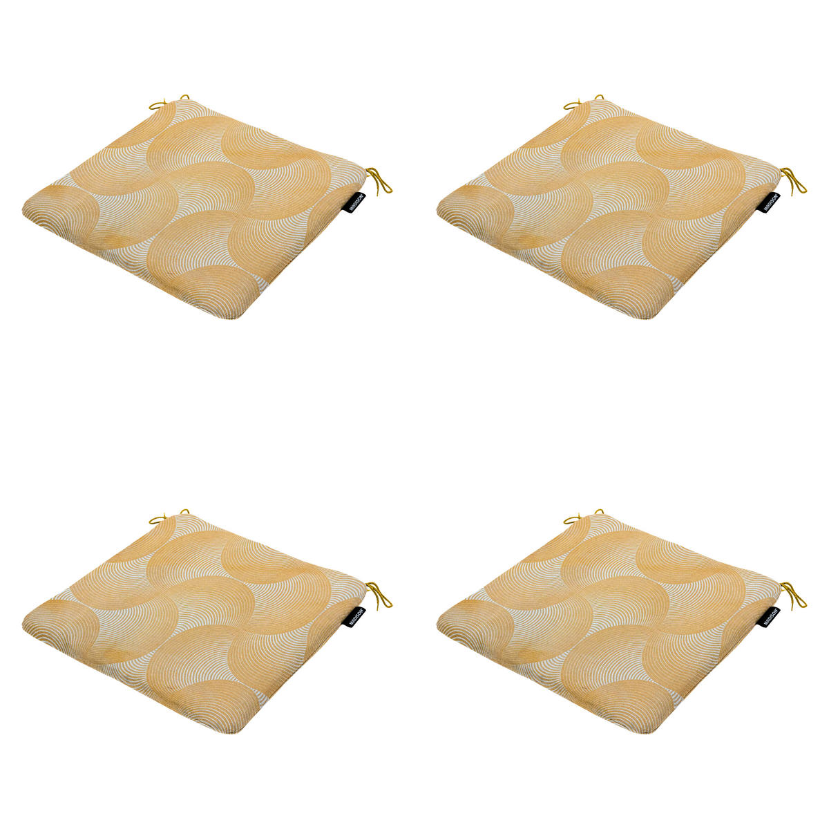 SITZKISSEN Napels - Gelb - 40/40/4,5 cm - 4er-Set - Gelb, Textil (40/4/40cm) - Madison