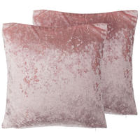 DEKOKISSEN 2er-Set Rosa 45/45 cm Hosta - Pink, Textil (45/45cm) - Beliani