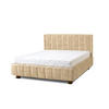 POLSTERBETT Calma 160x200 in Plüsch Sand - Creme, Holz (160/200cm) - Letti Moderni