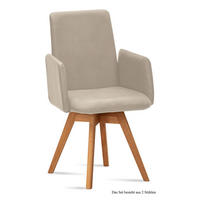 ARMLEHNSTUHL drehbar (2er-Set) Donny 52x92x60 Eiche geölt/Natur - Eichefarben/Naturfarben, Kunststoff (60/92/52cm) - 58aufmkessel