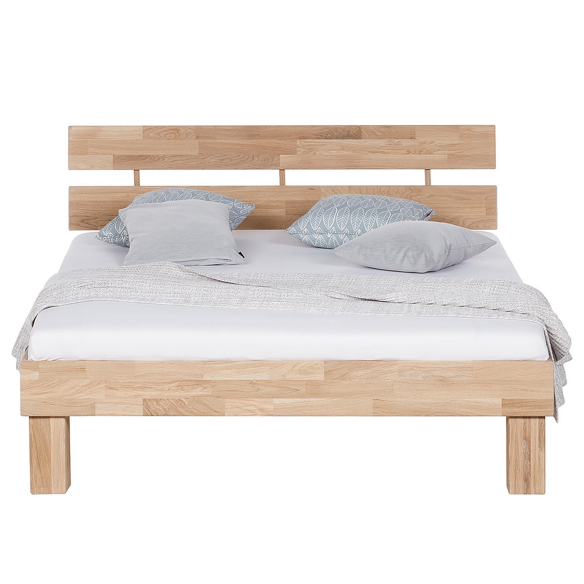 BETT - Massivholz - Eichefarben, Holz - home24