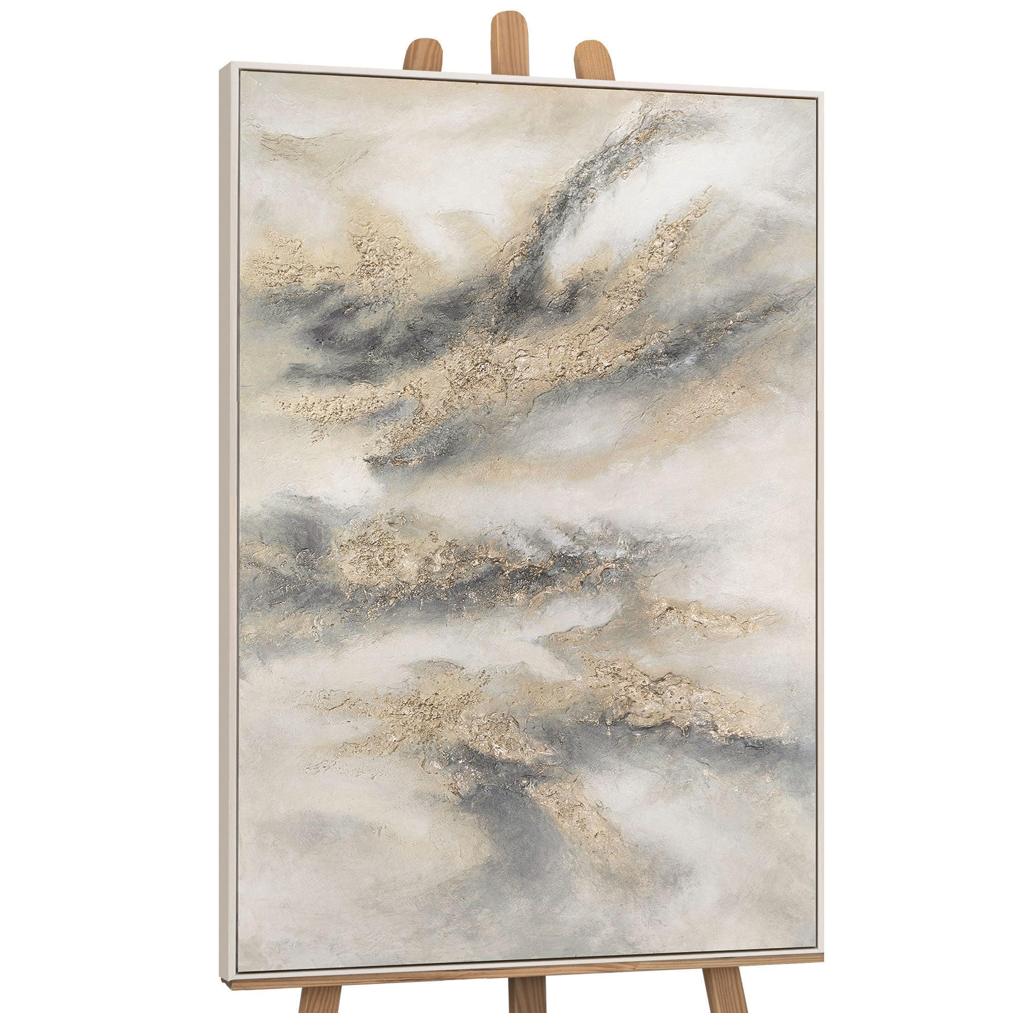 YS-art gallery Gemälde Beige 140x100 cm