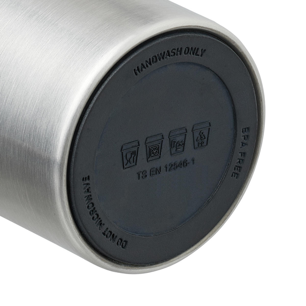 THERMOBECHER - Silberfarben, Kunststoff/Metall (0.4L) - Relaxdays