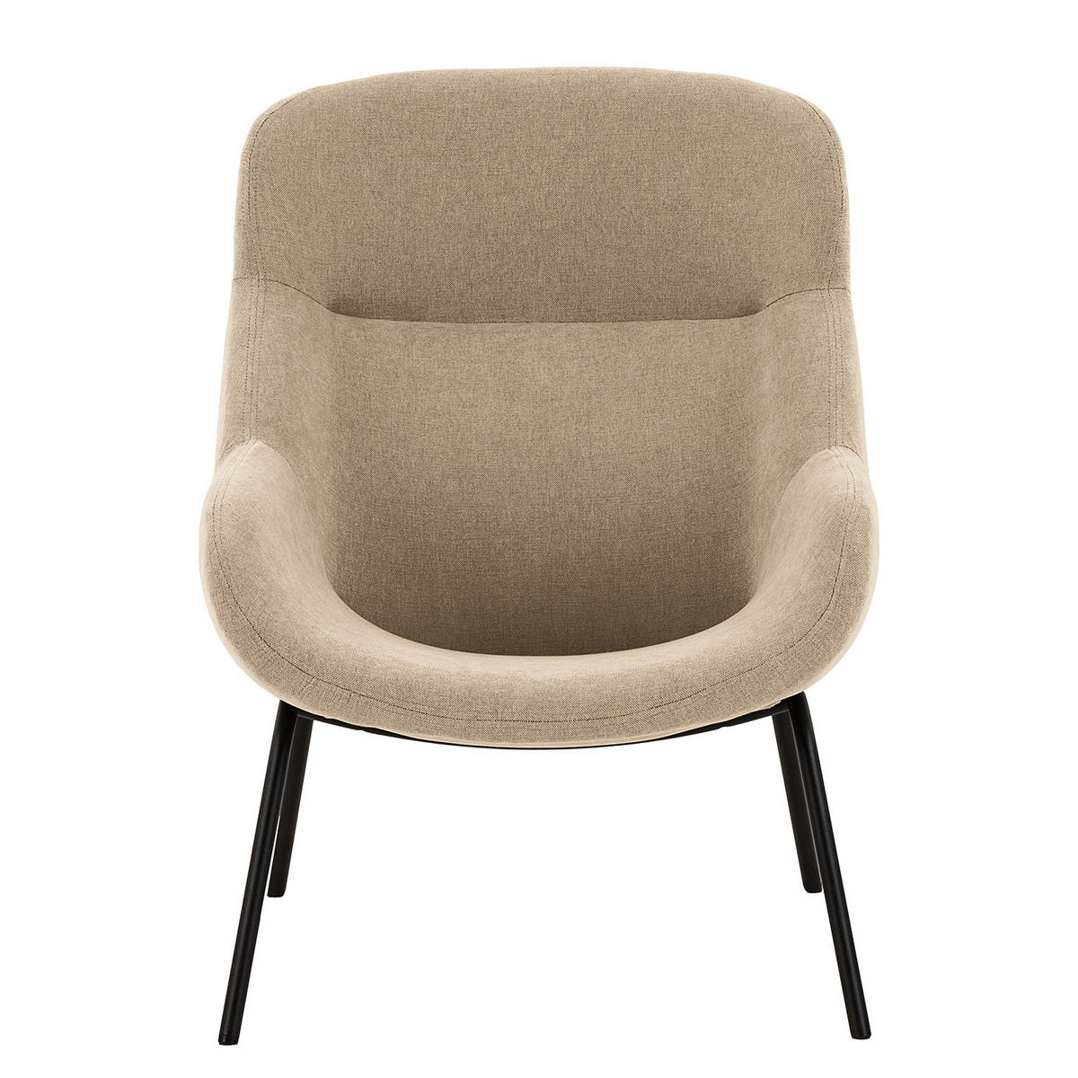 SESSEL - Beige/Schwarz, Textil/Metall (73/102/92cm) - home24