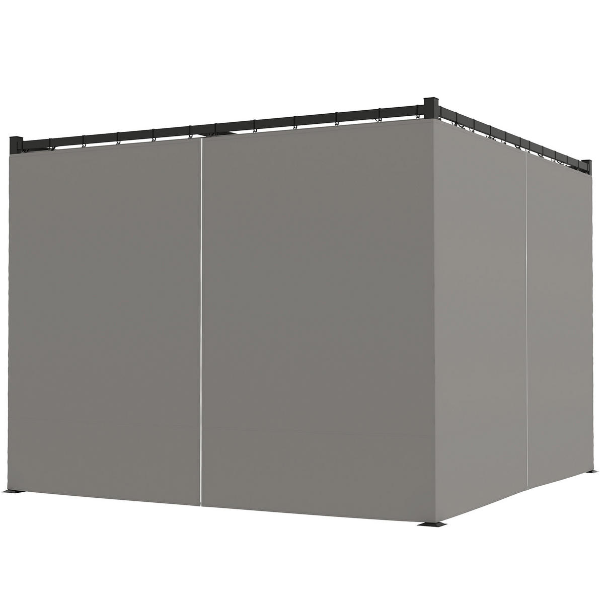 PERGOLA 3 x 3 m Freistehend Terrassenüberdachung mit Schiebedach, 4 Seitenwände UV-beständig Hellgrau - Hellgrau, Kunststoff (300/227/300cm)
