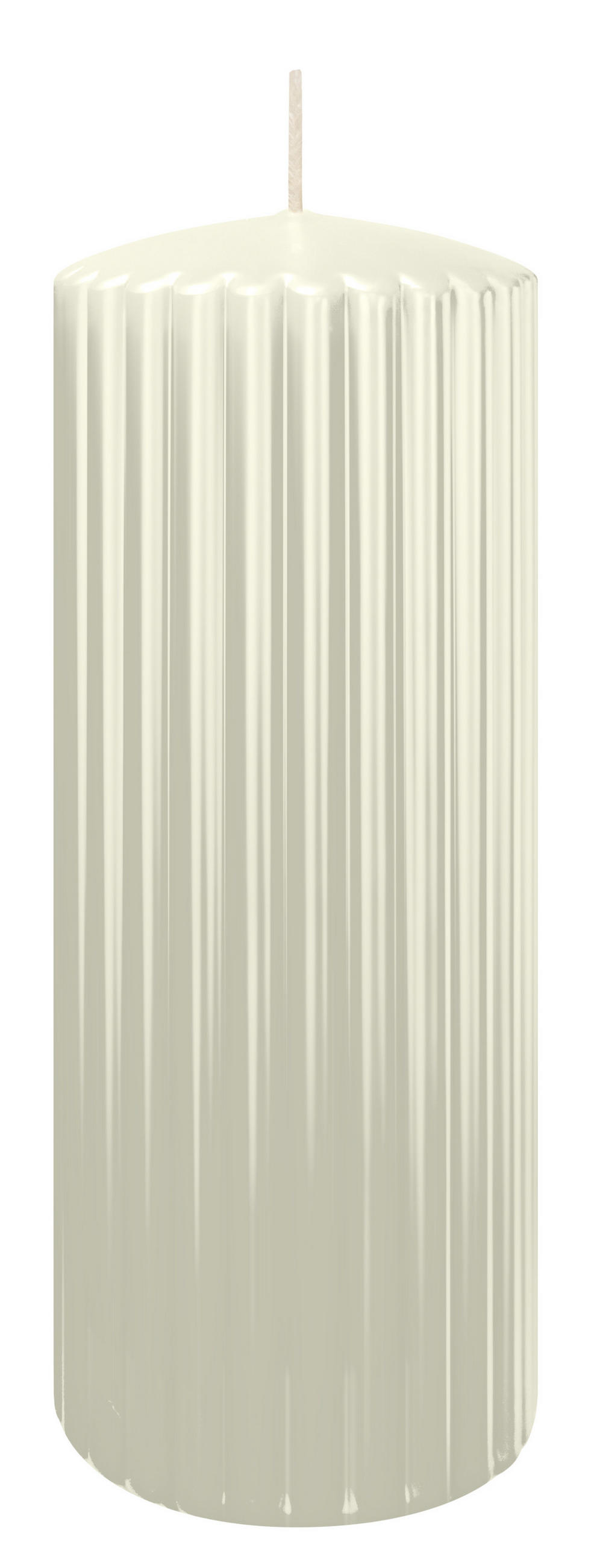 RILLEN KERZEN Elfenbein 200 x Ø 80 mm, 4 Stück - Beige, Paraffin (8/20/20cm) - Wiedemann Kerzen