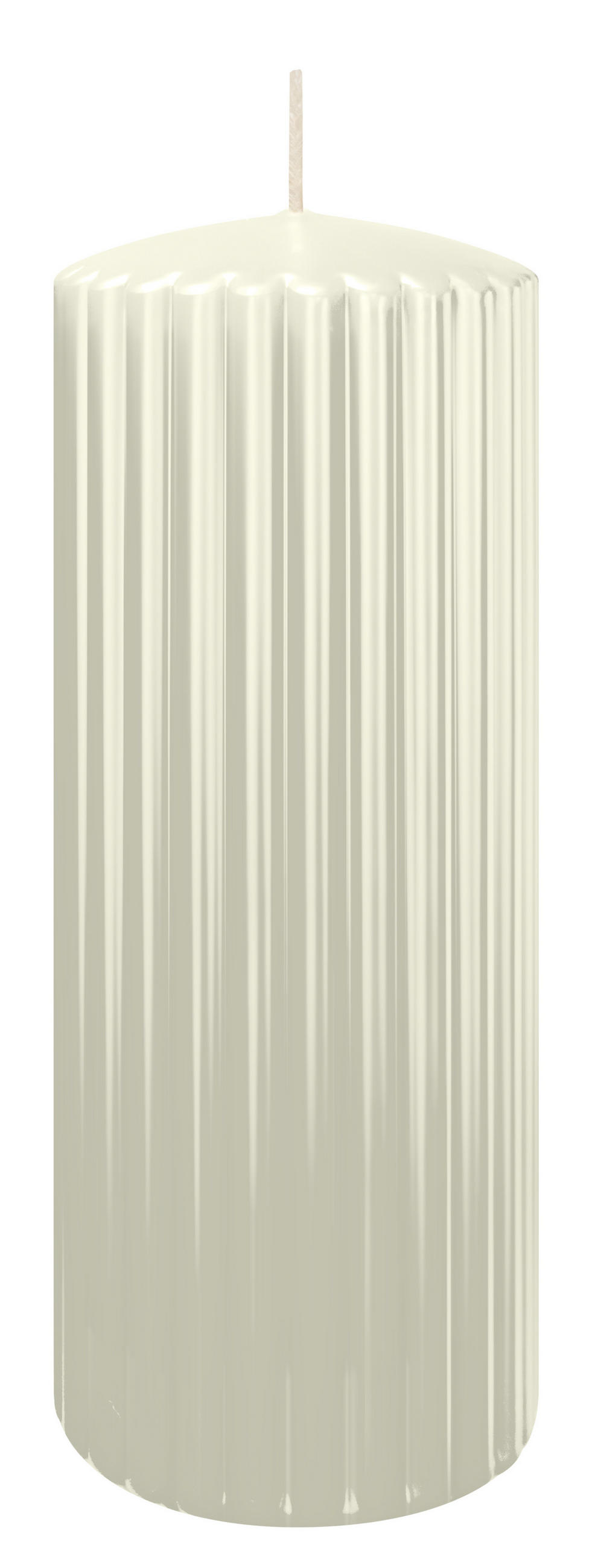 RILLEN KERZEN Elfenbein 200 x Ø 80 mm, 4 Stück - Beige, Paraffin (8/20/20cm) - Wiedemann Kerzen