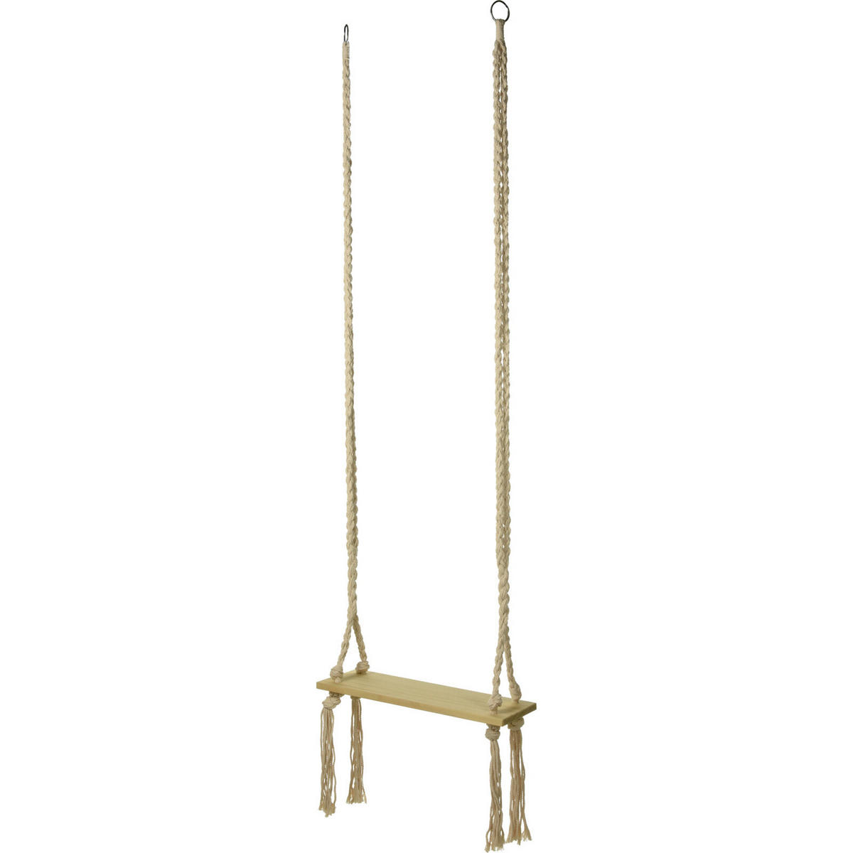 DEKORATIVE SCHAUKEL Makramee - Beige, Holz (55/211/20cm) - Home Styling Collection