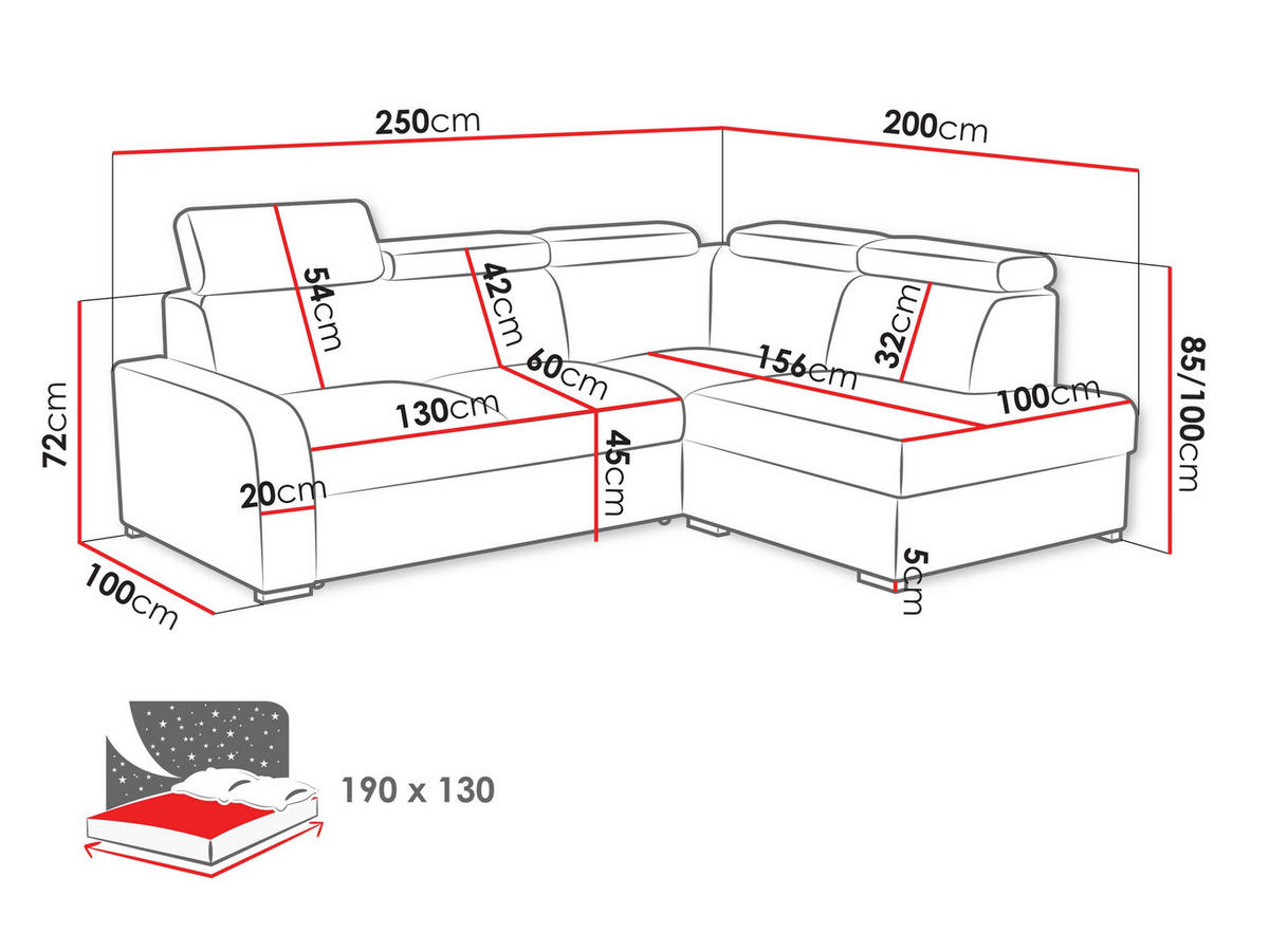 ECKSOFA Oslo 2rRLXp, Seite: Rechts 2R+R+LXP - Silberfarben/Naturfarben, Holz/Textil (250/200cm) - MIRJAN24