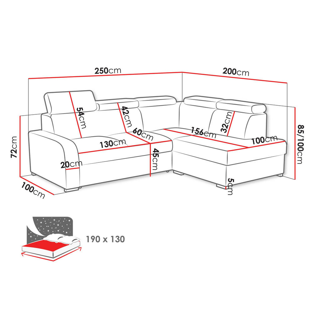 Thumbnail - Mirjan24 Ecksofa, Gelb, Textil, 5-Sitzer, Ottomane rechts,L-Form, 250x200 cm, Wohnzimmer, Sofas & Couches, Wohnlandschaf...