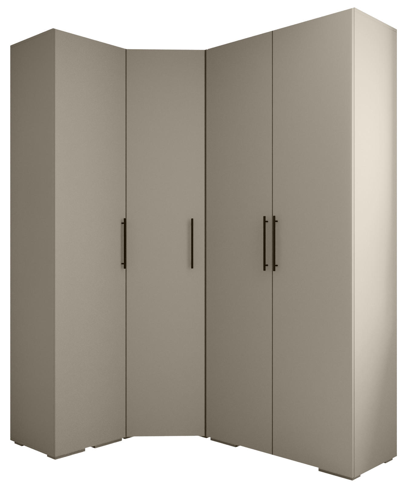 GARDEROBEN-SET 236,7/181,7/47 - Kaschmir/Schwarz, Holz/Kunststoff (181.7/236.7/47cm) - Abiks Möbel