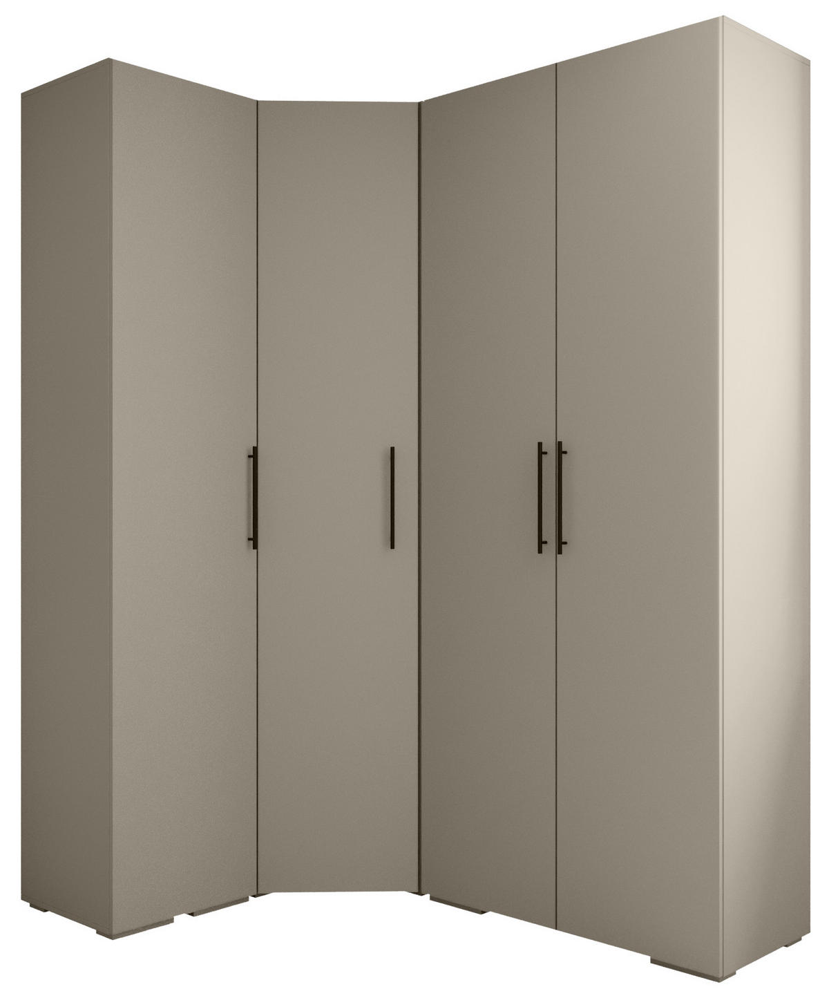 GARDEROBEN-SET 236,7/181,7/47 - Kaschmir/Schwarz, Holz/Kunststoff (181.7/236.7/47cm) - Abiks Möbel