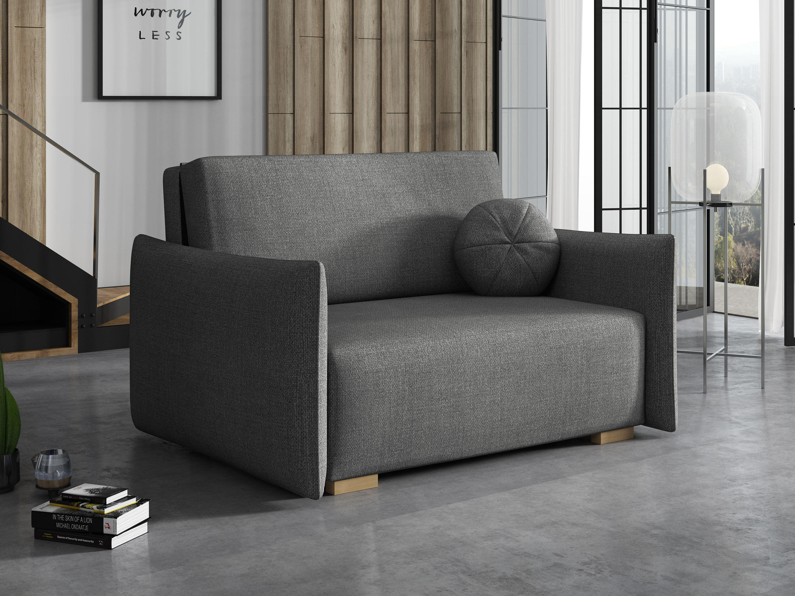 SCHLAFSOFA Viva Glov II - Naturfarben/Grau, Holz/Textil (134/85/98cm) - MIRJAN24