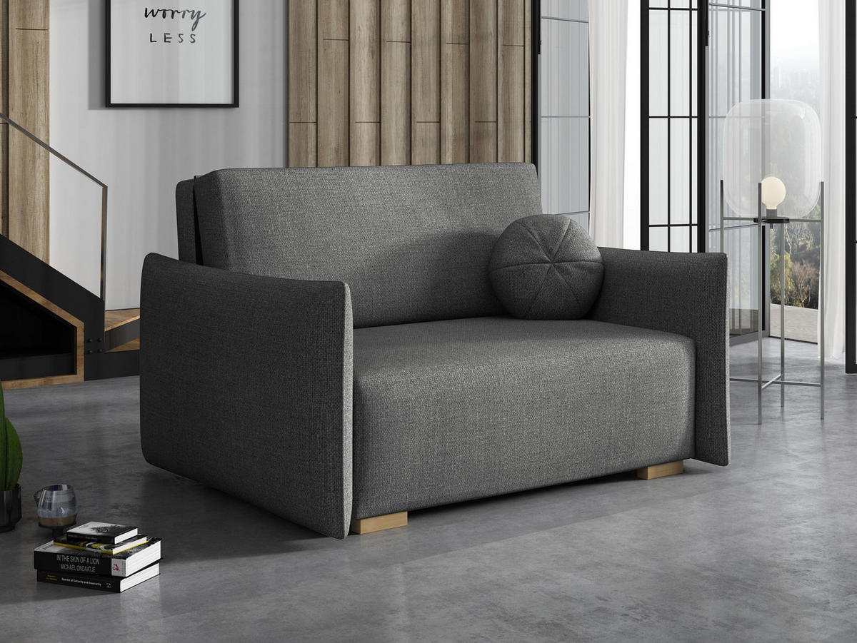 SCHLAFSOFA Viva Glov II - Naturfarben/Grau, Holz/Textil (134/85/98cm) - MIRJAN24